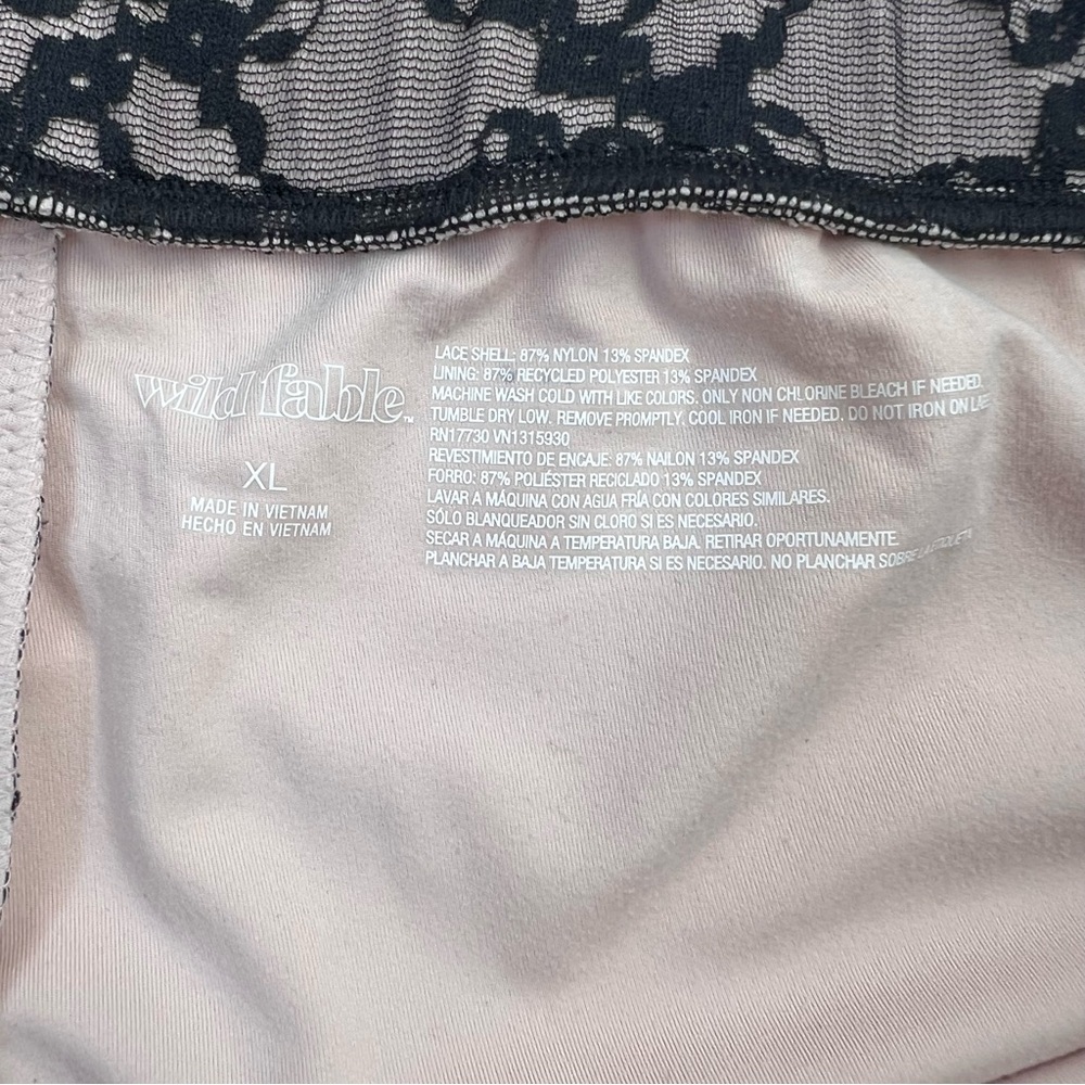 Wild Fable Black and Cream Sheer Lace Lined Pants, XL - Picture 5 of 6